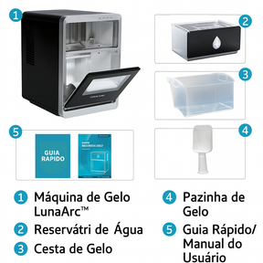 Máquina de Gelo com Design Elegante e Desempenho Premium